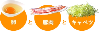 卵と豚肉とキャベツ